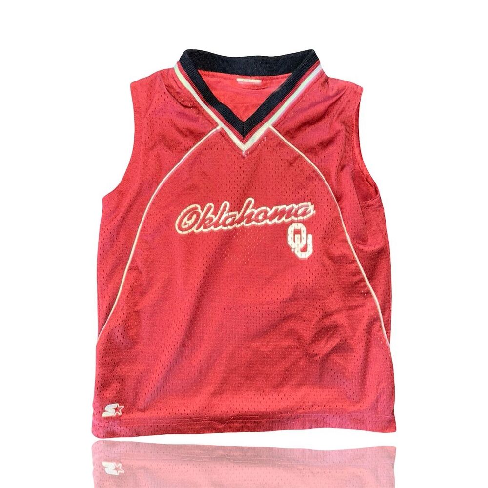 Vintage Oklahoma Sooners Youth Basketball Jersey Red Starter Kids